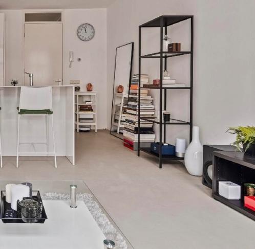 Sta spiegel met zwarte rand, Huis en Inrichting, Woonaccessoires | Spiegels, Zo goed als nieuw, Minder dan 50 cm, 150 tot 200 cm