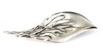 Schitterende Sterling Zilver Brutalistische Blad Broche, 4 tot 7 cm, Verzenden, Zo goed als nieuw, Zilver