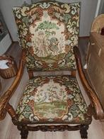 ANTIEKESTOEL MET GOBLIN STOF ZEER FRAAI, Ophalen, Hout, Overige kleuren, Eén