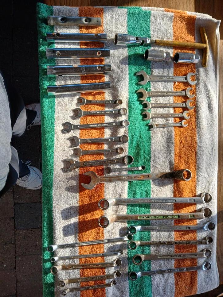 Diverse steek, ring en pijpsleutels. Zie adv, en foto,s., Doe-het-zelf en Verbouw, Gereedschap | Handgereedschap, Gebruikt, Ophalen of Verzenden