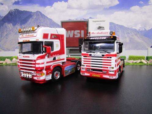 Wsi 01-4680 & 01-3994 Per Andersen , 2 x Scania, Hobby en Vrije tijd, Modelauto's | 1:50, Nieuw, Bus of Vrachtwagen, Wsi, Ophalen