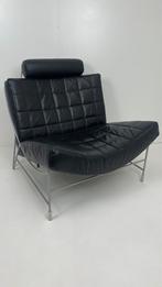 Leolux Volare Fauteuil in zwart leder Jan Armgardt 1998, Huis en Inrichting, Fauteuils, Leolux design, 75 tot 100 cm, Metaal, Ophalen of Verzenden