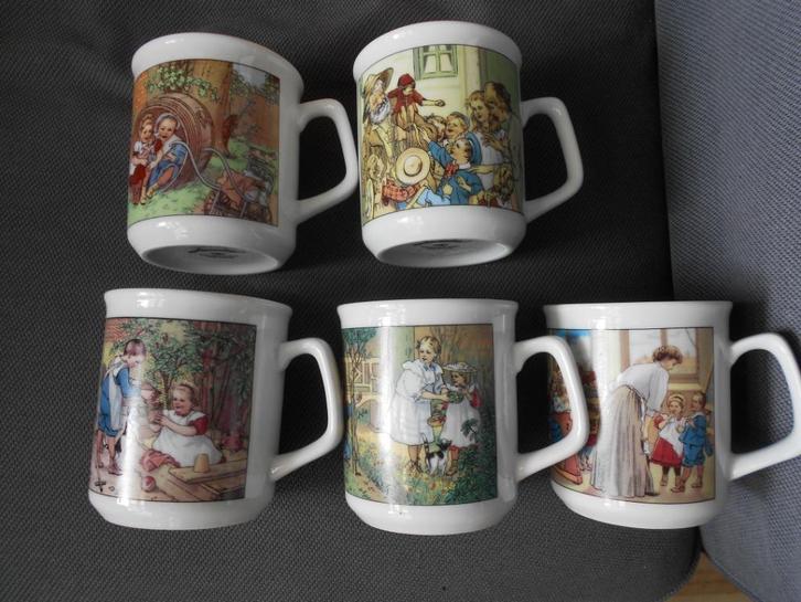5 Jamin bekers Ot en Sien, Huis en Inrichting, Keuken | Servies, Gebruikt, Overige typen, Overige stijlen, Porselein, Ophalen