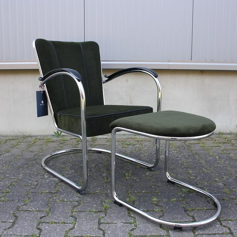 Gispen 412S met hocker donkergroen rib showmodel 20% korting, Ophalen, Nieuw, 75 tot 100 cm, Dutch Originals