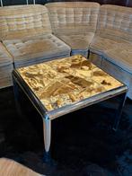 Vintage salontafel met onyx blad, Huis en Inrichting, Tafels | Salontafels, 100 tot 150 cm, Zo goed als nieuw, ÅTMØS, Minder dan 50 cm