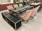 Eettafel + 6 eetstoelen & tv meubel, Ophalen, Nieuw, 50 tot 100 cm, Vijf personen of meer