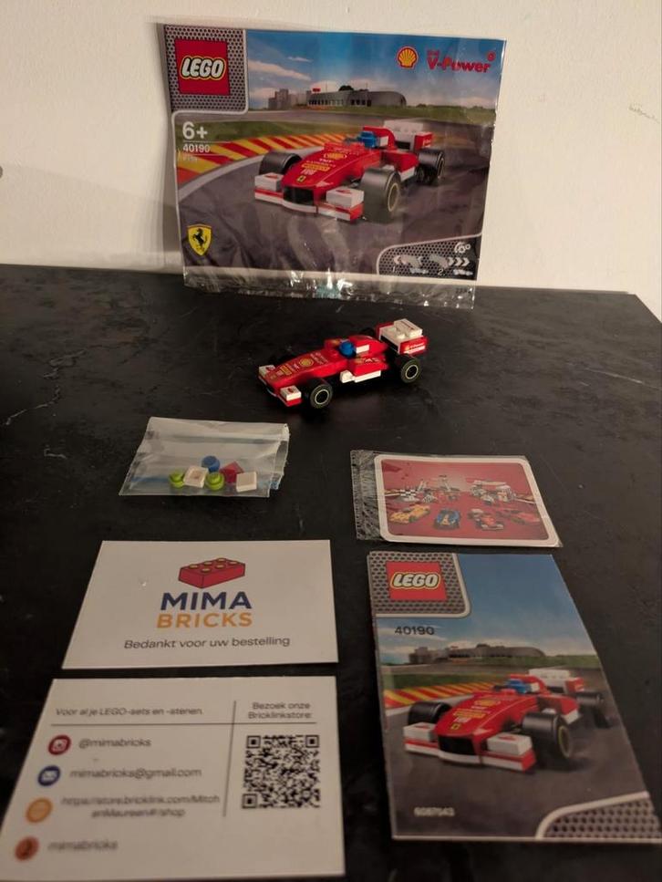 Lego Shell V-Power Formule 1 auto 40190, Kinderen en Baby's, Speelgoed | Duplo en Lego, Zo goed als nieuw, Ophalen of Verzenden