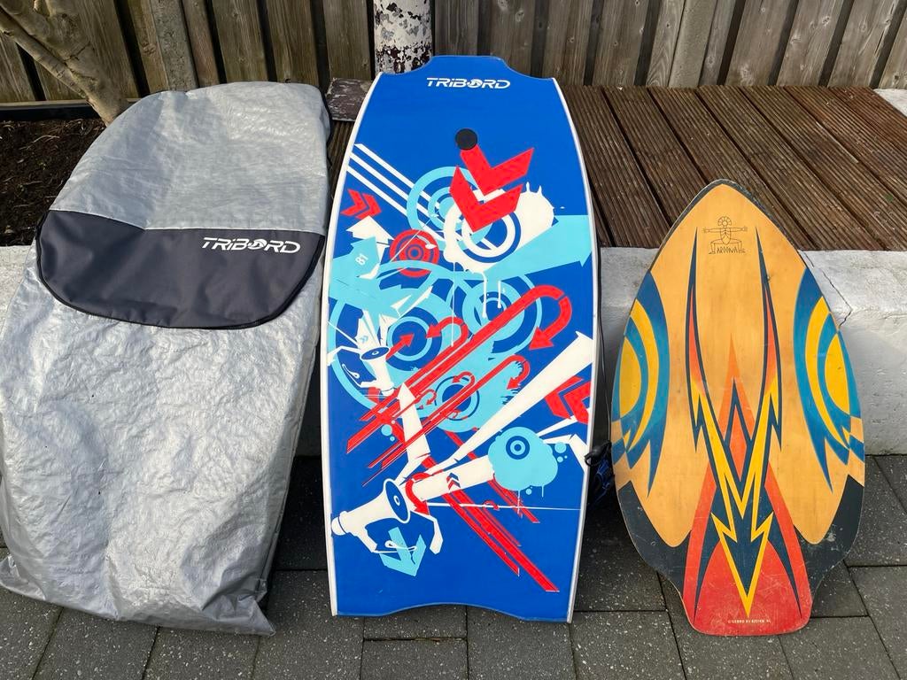 Waveboard en skinboard met opbergtas, Watersport en Boten, Golfsurfen, Gebruikt, Overige typen, Met draagtas, Ophalen