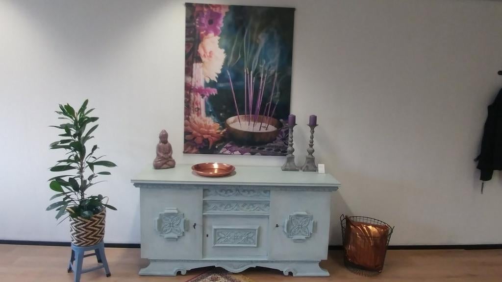 Bohemian Dressoir 1001 Nacht - Eiken Geschilderd, Huis en Inrichting, Kasten | Dressoirs, Gebruikt, 150 tot 200 cm, Eikenhout