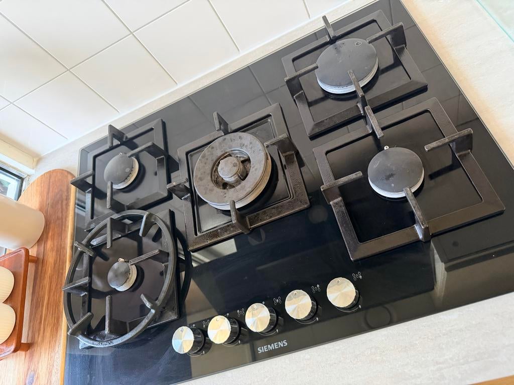 Siemens 5-pits gasfornuis, Witgoed en Apparatuur, Kookplaten, Gebruikt, Ophalen of Verzenden, Inbouw, Gas