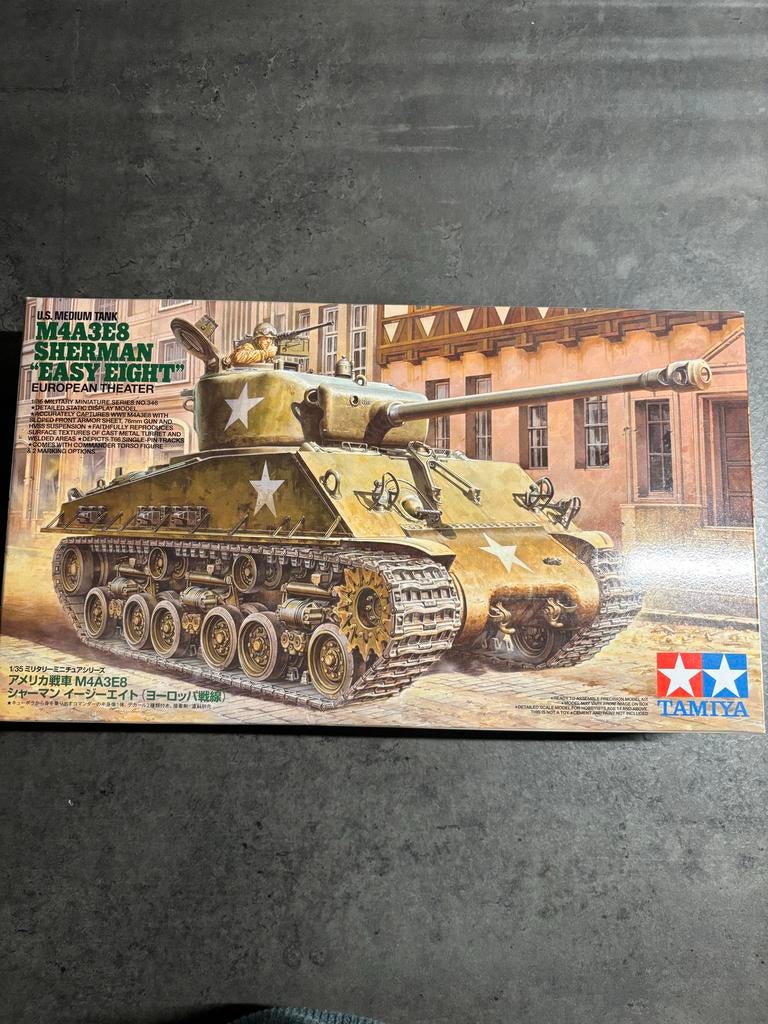 M4A3E8 Sherman “easy eight” US medium tank 1/35 Tamiya, Hobby en Vrije tijd, Modelbouw | Auto's en Voertuigen, Tank, 1:32 tot 1:50