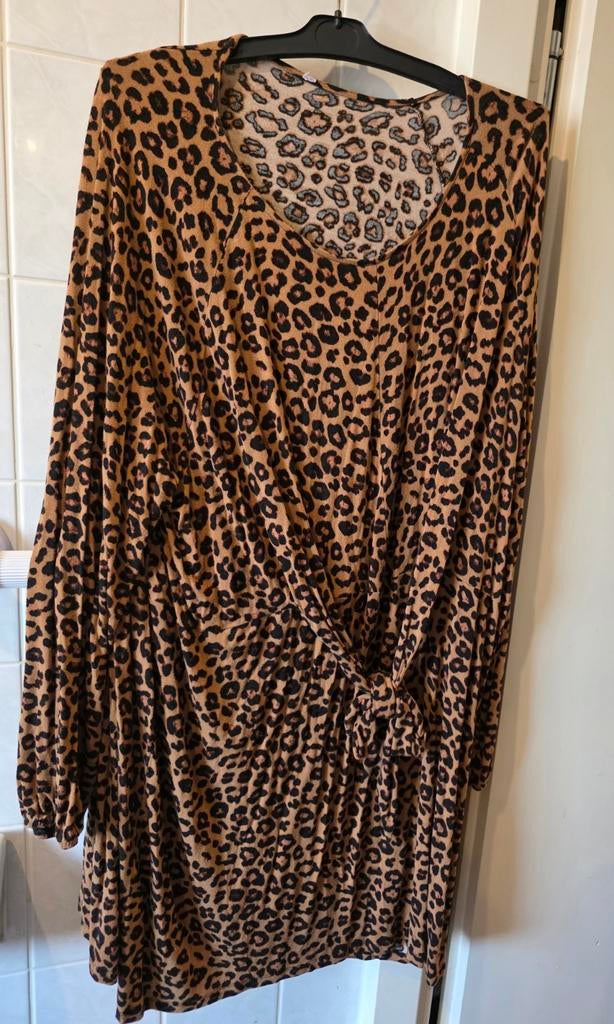 Leopard print jurk maat 56, Kinderen en Baby's, Babykleding | Maat 56, Gebruikt, Meisje, Jurkje of Rokje, Ophalen of Verzenden