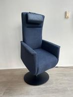 Prominent Toscana Sta-op Relaxfauteuil Blauwe Stof M/L, Ophalen of Verzenden, Zo goed als nieuw, Leer