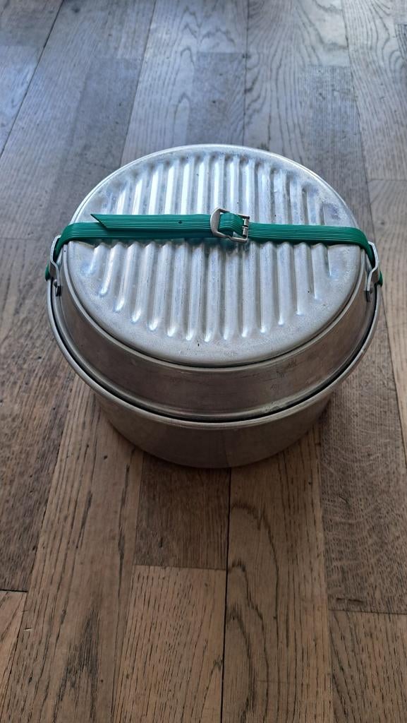 Vintage compleet camping pannenset, Huis en Inrichting, Keuken | Potten en Pannen, Ophalen, Gebruikt, Aluminium, Pannenset