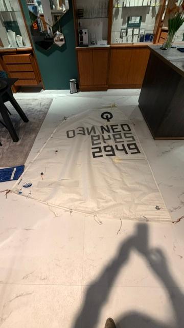 optiparts foils,,spriet en olympic zeiltje en hangbankje, Watersport en Boten, Ophalen, 6 meter of meer, Zo goed als nieuw, Binnenboordmotor