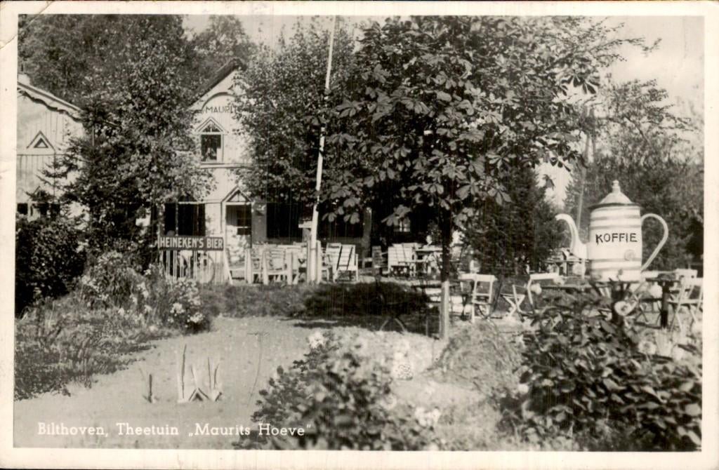 Bilthoven - Theetuin - Maurits Hoeve, Ophalen of Verzenden, 1940 tot 1960, Gelopen, Utrecht