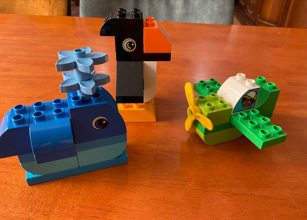 Duplo 3-in-1 set: walvis, toekan en vliegtuig, Kinderen en Baby's, Speelgoed | Duplo en Lego, Ophalen of Verzenden, Zo goed als nieuw