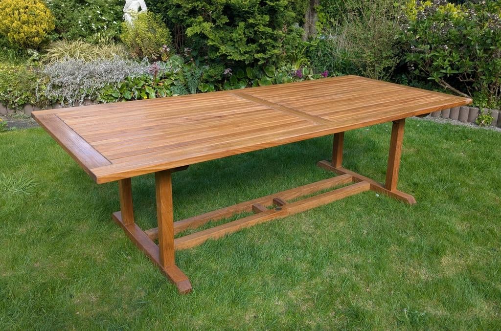 teakhouten tuintafel 250x110 Teak & Garden topkwaliteit, Tuin en Terras, Tuintafels, Gebruikt, Teakhout, Info@teak-garden.nl, Rechthoekig