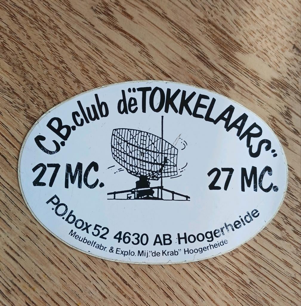 Sticker piratenzender 27MC CB club de tokkelaars HOOGERHEIDE, Ophalen of Verzenden