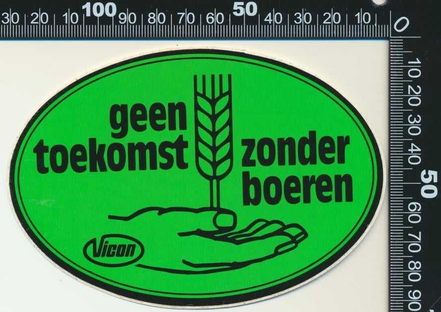 Sticker: Vicon - Geen toekomst zonder boeren (1), Verzamelen, Stickers, Ophalen of Verzenden, Zo goed als nieuw, Bedrijf of Vereniging