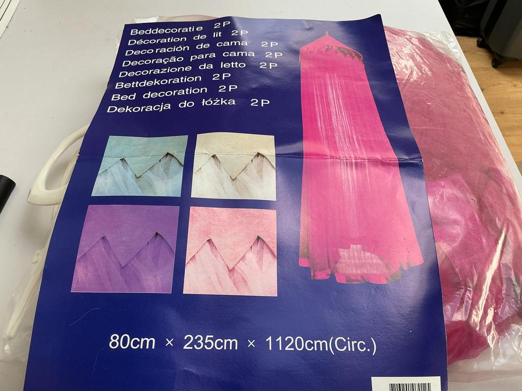 GERESERVEERD Roze Klamboe 80x235x1120cm (circ.), Overige typen, Ophalen of Verzenden, Roze, Nieuw