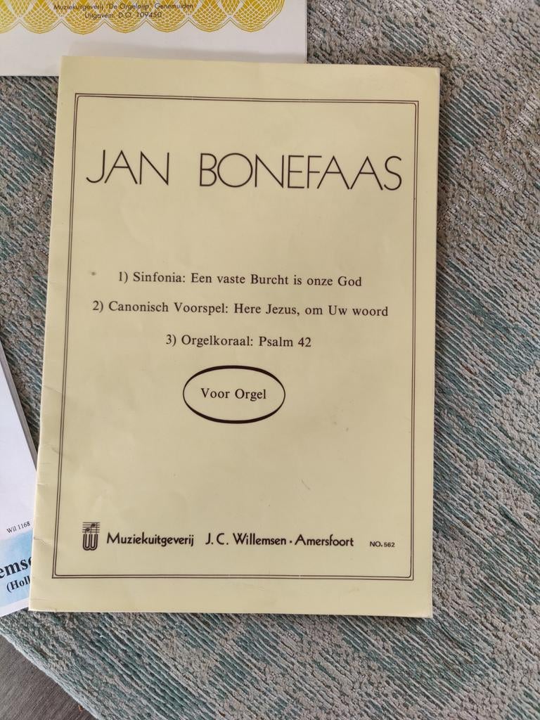 Bladmuziek Jan Bonefaas - Orgelwerken (Sinfonia, Koraal), Muziek en Instrumenten, Ophalen of Verzenden