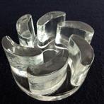 Vintage glazen waxinelichthouder jaren 70 brutalist, Overige materialen, Ophalen of Verzenden, Zo goed als nieuw, X