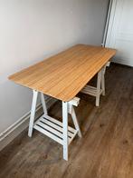 2x IKEA bureau ANFALLARE MITTBACK bamboe verstelbaar, Ophalen, Zo goed als nieuw