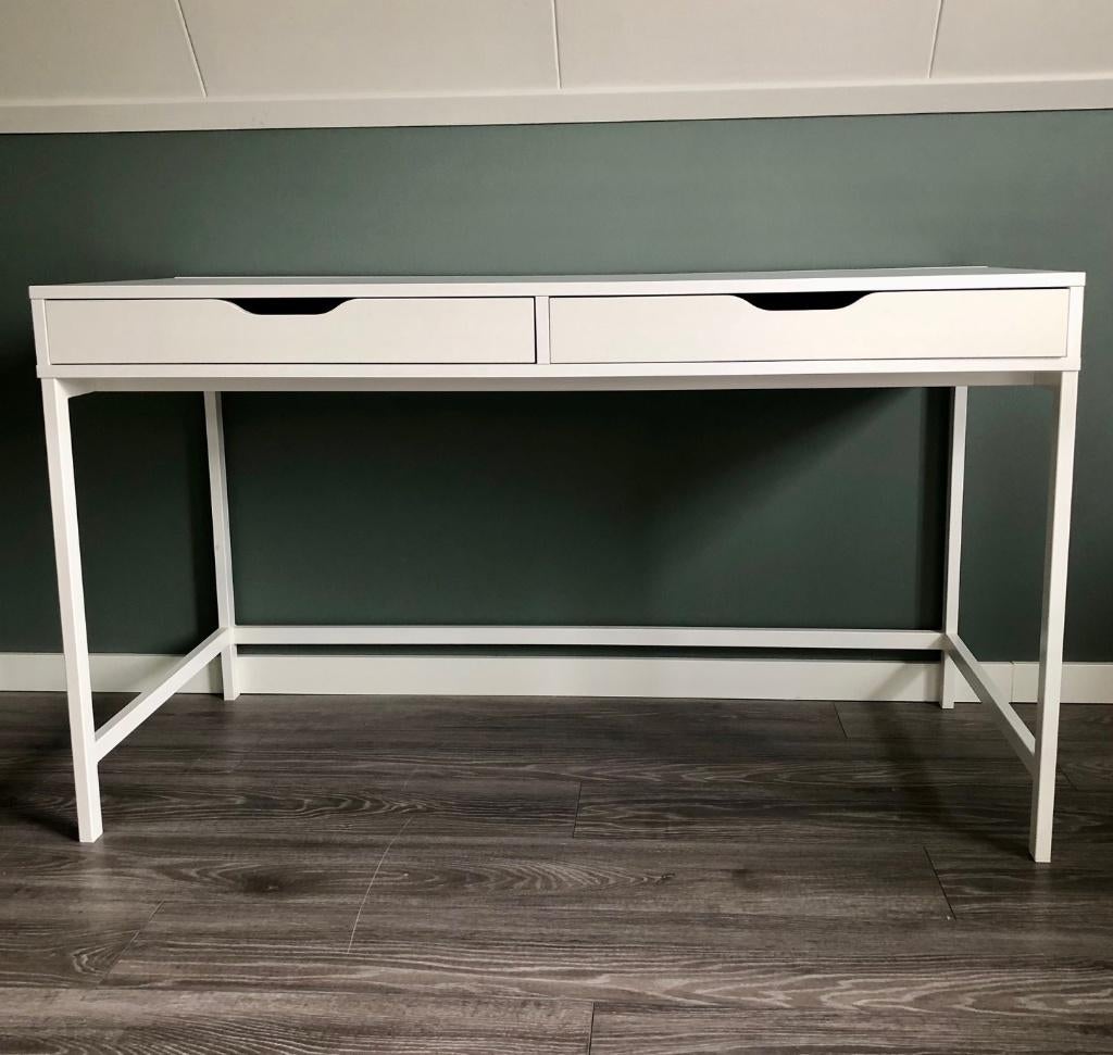 IKEA ALEX bureau wit 132x58 cm z.g.a.n., Huis en Inrichting, Bureaus, Ophalen, 132 cm, Zo goed als nieuw, IKEA