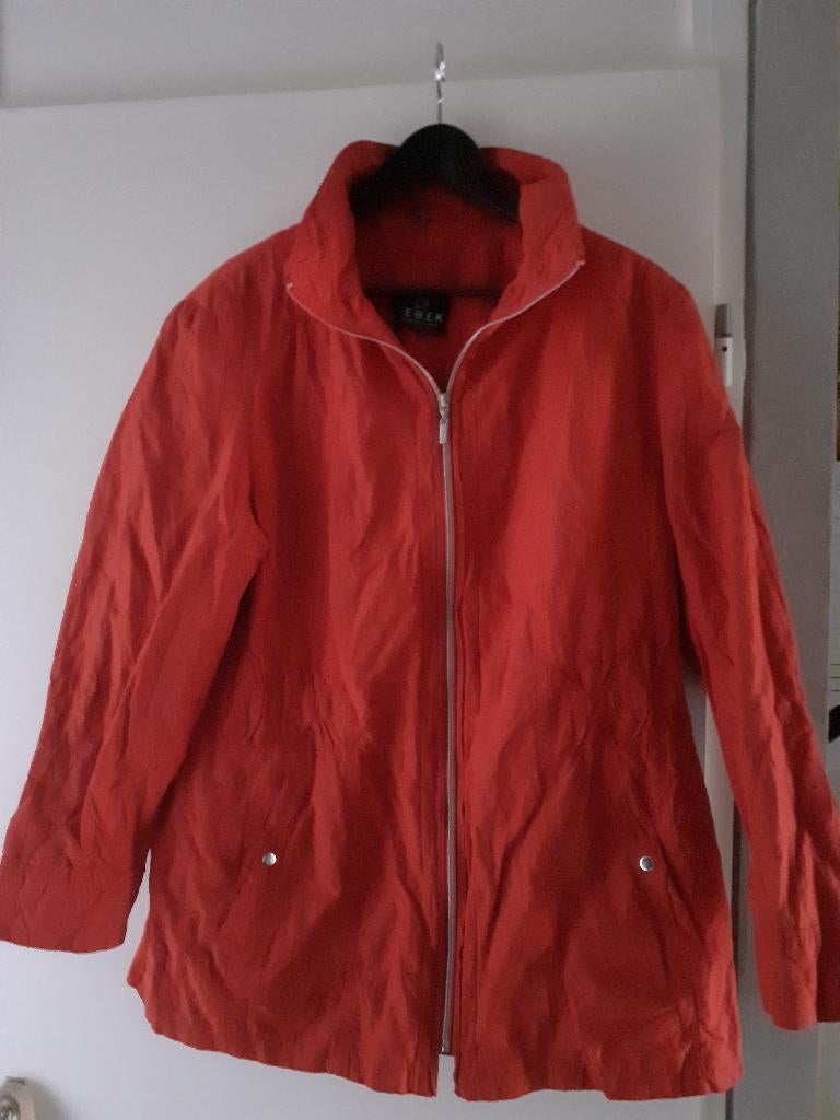 Dames zomer jas rood, maat XL (Lebek), Maat 46/48 (XL) of groter, Ophalen of Verzenden, Barbara Lebek, Gedragen