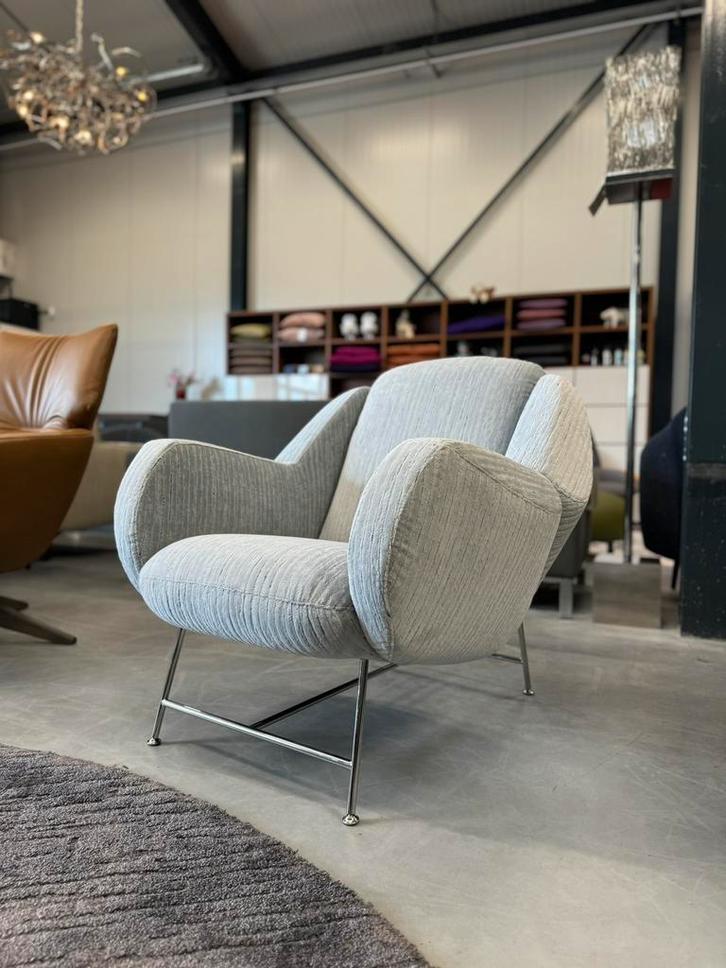 Nieuw Leolux Anton fauteuil Fez Stripe stof design stoel, Huis en Inrichting, Fauteuils, Nieuw, Stof, 50 tot 75 cm, 75 tot 100 cm