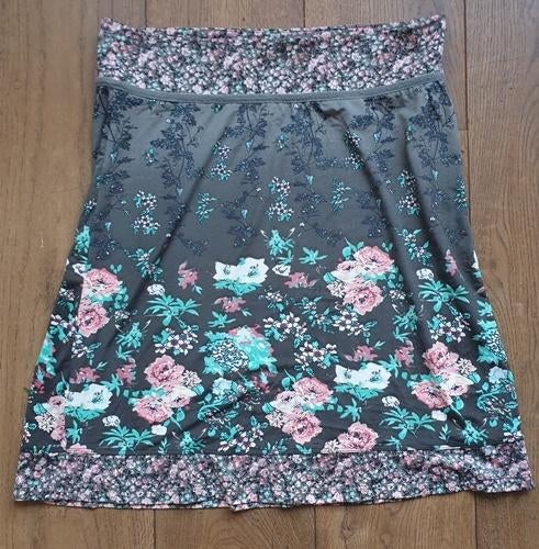 Grijs Rokje met Bloemprint Street One (42), Kleding | Dames, Ophalen of Verzenden, Zo goed als nieuw, Knielengte, Grijs