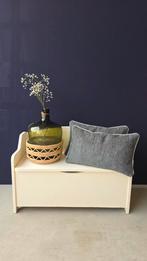 Klepbankje - Opbergbankje - Wit houten kinder bankje, Gebruikt, Wit, Onbekend, Ophalen of Verzenden