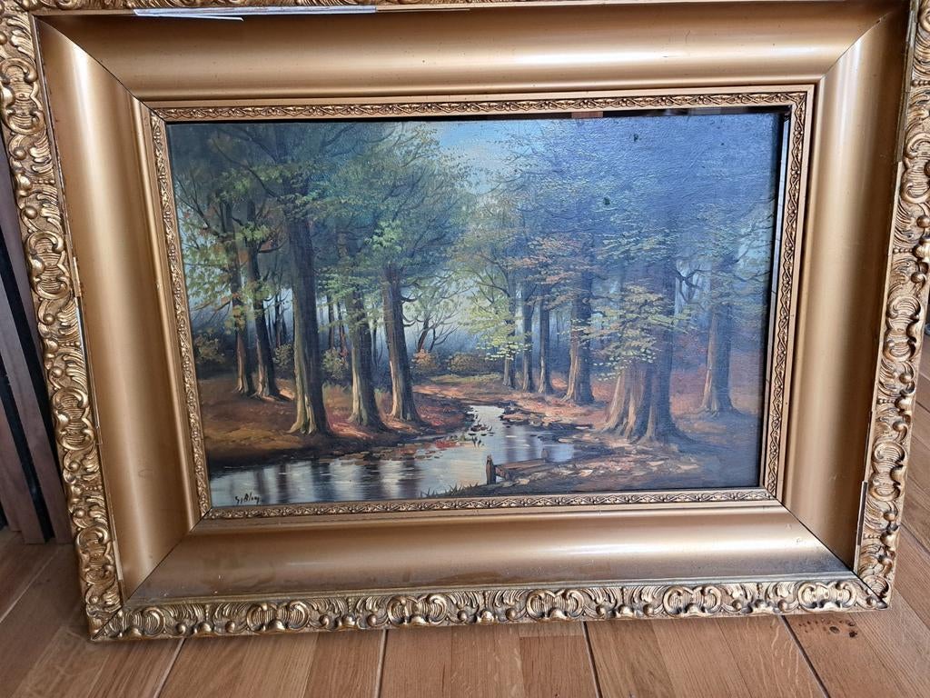 Olieverfschilderij gesigneerd S.J. Blom, Ophalen of Verzenden