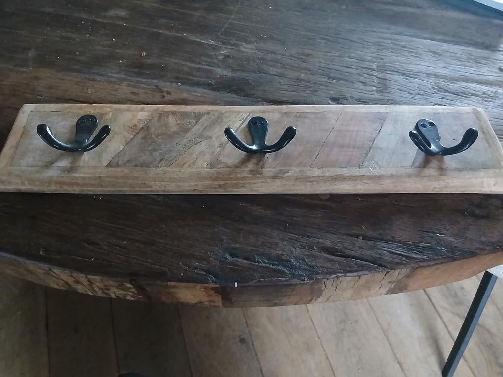 Kapstok mangohout, Huis en Inrichting, Woonaccessoires | Kapstokken, Wandkapstok, Nieuw, Ophalen of Verzenden, Minder dan 100 cm