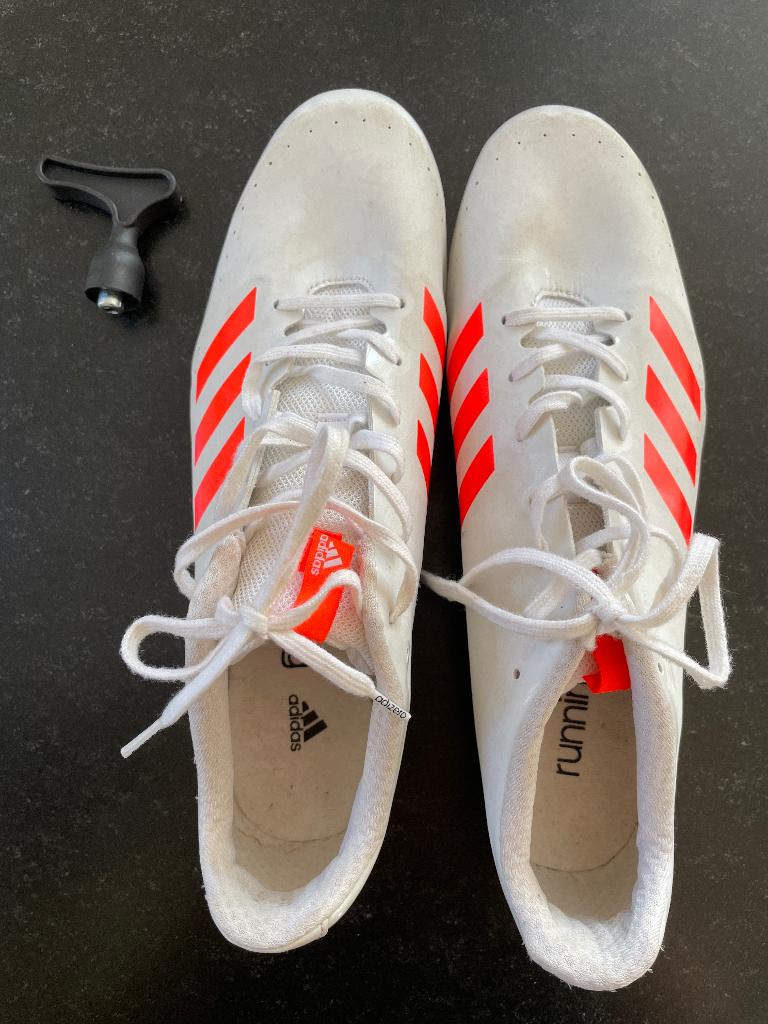 Sprintspikes (atletiek) - maat 44 2/3 - Adidas, Adidas, Hardloopschoenen, Ophalen of Verzenden, Zo goed als nieuw