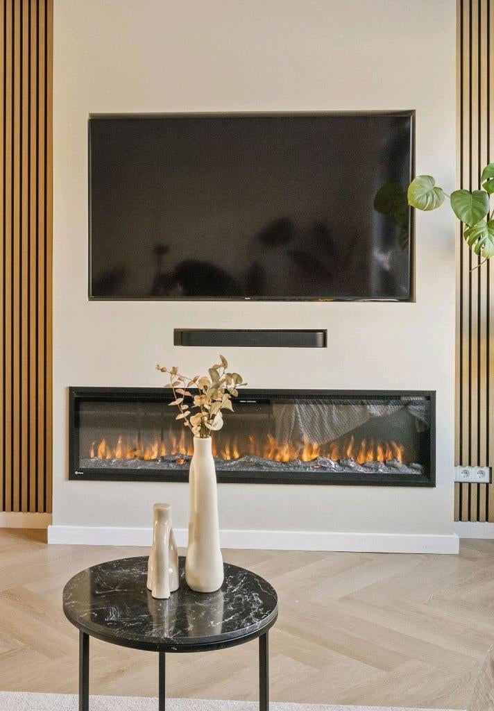 Royal 65" elektrische sfeerhaard – zwart, Huis en Inrichting, Haarden, Ophalen, Gebruikt, Inbouwhaard, Elektrische haard