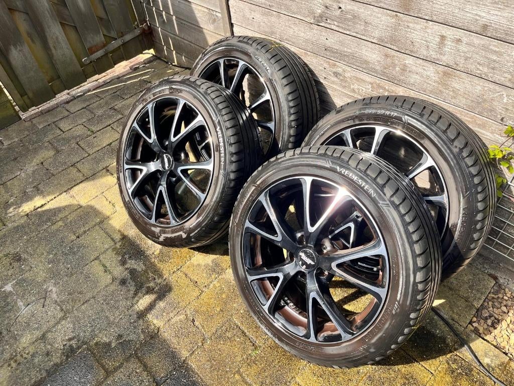zwart gepolijste velgen  17"  5x108, Auto-onderdelen, Banden en Velgen, Ophalen, Gebruikt, Velg(en), 17 inch