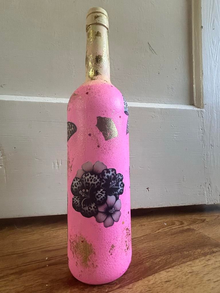 Decoratieve Decoupage Vaas voor Kunstbloemen, Huis en Inrichting, Woonaccessoires | Vazen, Ophalen, Gebruikt, Overige kleuren