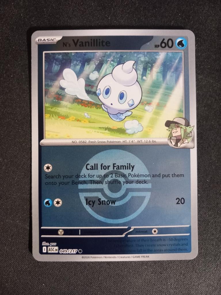 N's Vanillite 049/217 Ascended Heroes Reverse Ball Excellent, Verzenden, Zo goed als nieuw, Losse kaart, Foil
