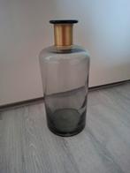 YOUniq Glazen Vaas met Goudkleurige Boord - Nieuw, Ophalen