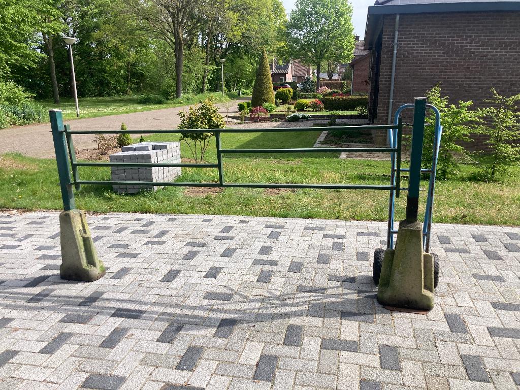 40 meter metalen hekwerk met dubbele poort, Ophalen, Met poort, Gebruikt, Sierhekwerk