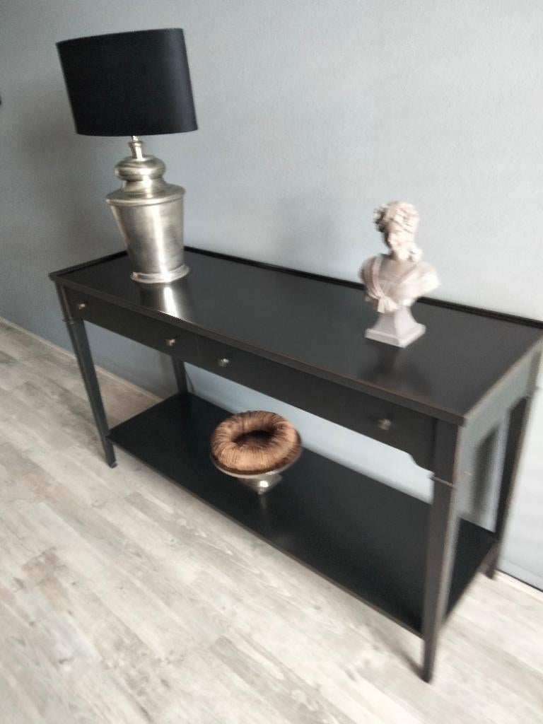 Sidetable zwart  zonder accesoires, Ophalen, Gebruikt, 100 tot 150 cm, 25 tot 50 cm