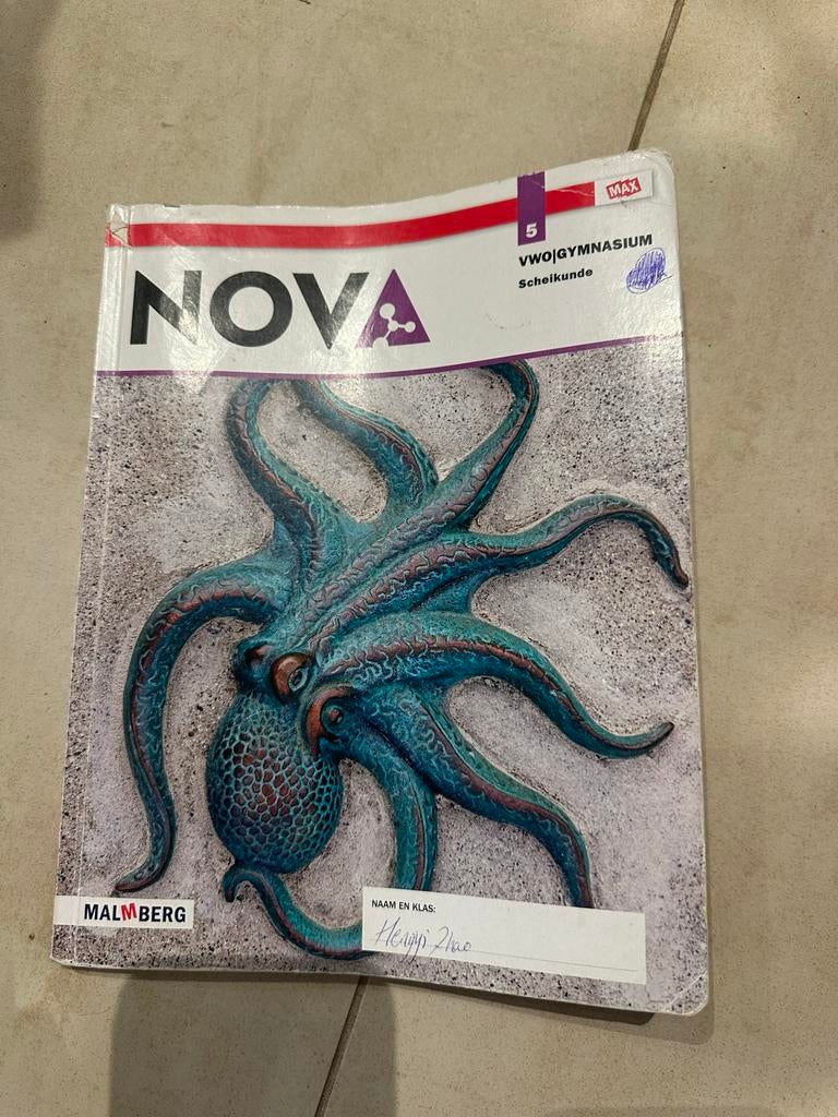 NOVA Scheikunde 5 VWO/Gymnasium Malmberg, Ophalen of Verzenden, Gelezen, VWO, Scheikunde