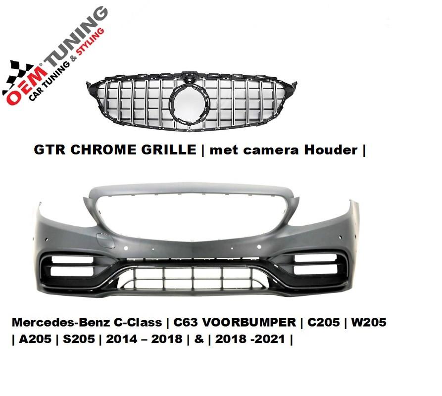Voorbumper voor Mercedes C-Klasse W205 | 2018-2021| amg look, Auto diversen, Ophalen of Verzenden