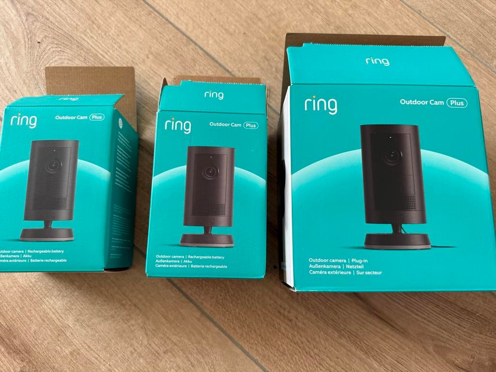 Ring deurbel en 3 buitencamera's (2x batterij, 1x bedraad), Huis en Inrichting, Deurbellen, Ophalen of Verzenden, Bewegingsdetectiesensor