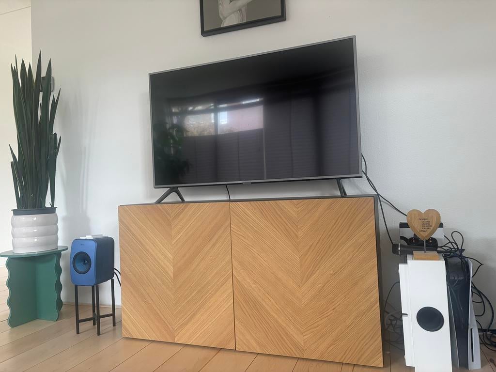IKEA BESTÅ tv-meubel | eiken | 120x42x64 cm, Huis en Inrichting, Kasten | Dressoirs, Ophalen, Zo goed als nieuw, 25 tot 50 cm