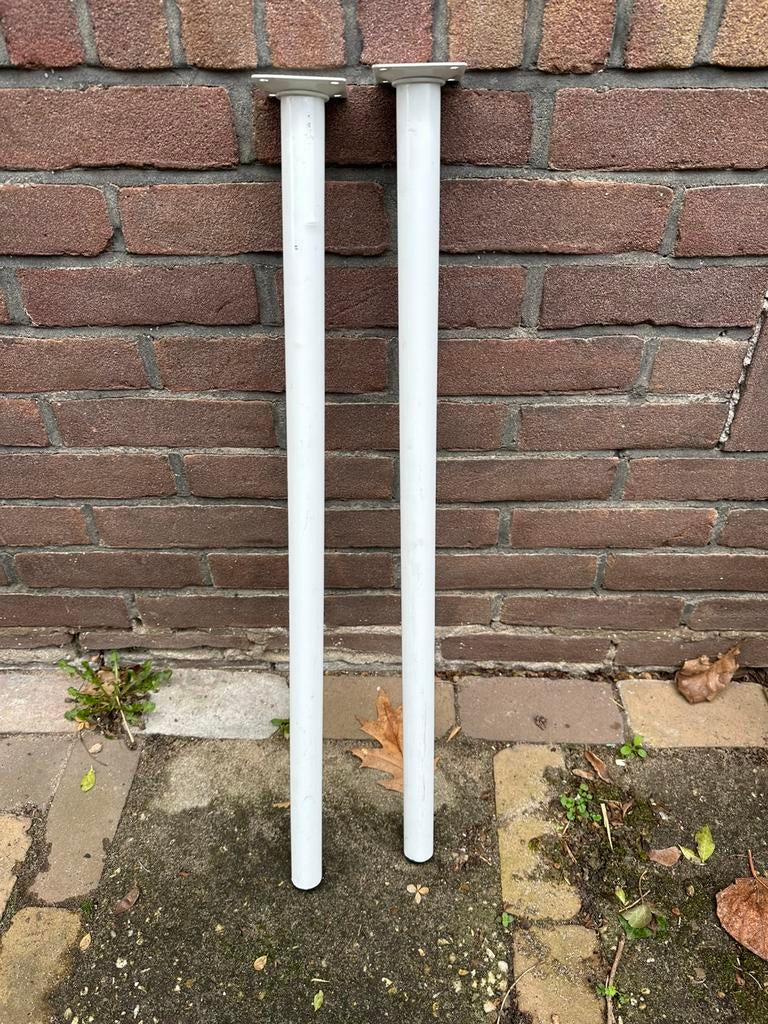 Twee aluminium witte tafelpoten., Ophalen of Verzenden, Zo goed als nieuw