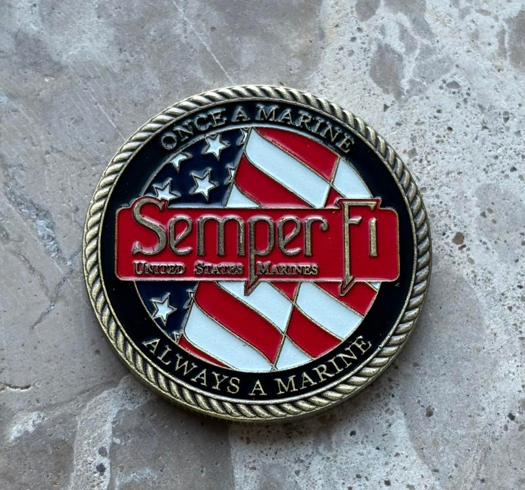 US Marine Corps coin, Verzamelen, Ophalen of Verzenden, Marine, Amerika, Embleem of Badge