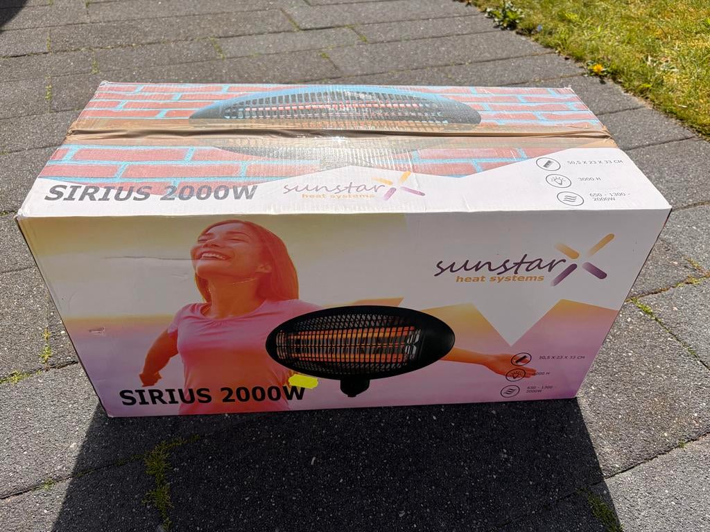 Nieuwe Sunstar Sirius 2000W Heater - Infrarood Terrasverwarm, 30 tot 80 cm, Overige typen, Nieuw, Minder dan 60 cm